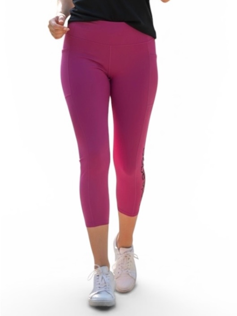 NWT Bebe Sport Fuchsia Pink High Waisted Logo Leggings - Size XL